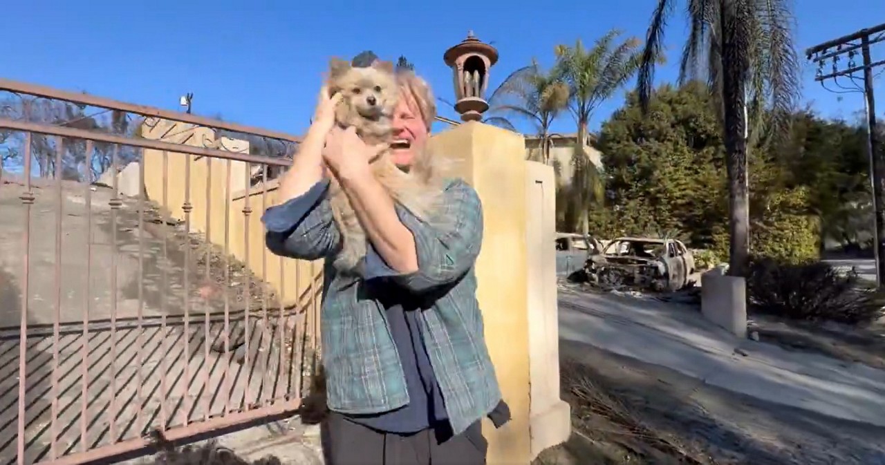 Casey Covin perdeu sua casa no incêndio de Los Angeles, mas reencontrou animais após cinco dias