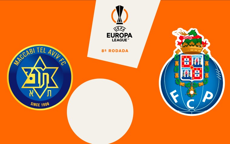 Maccabi Tel-Aviv e Porto se enfrentam pela oitava rodada da fase de liga da Europa League (Arte: Lance!)