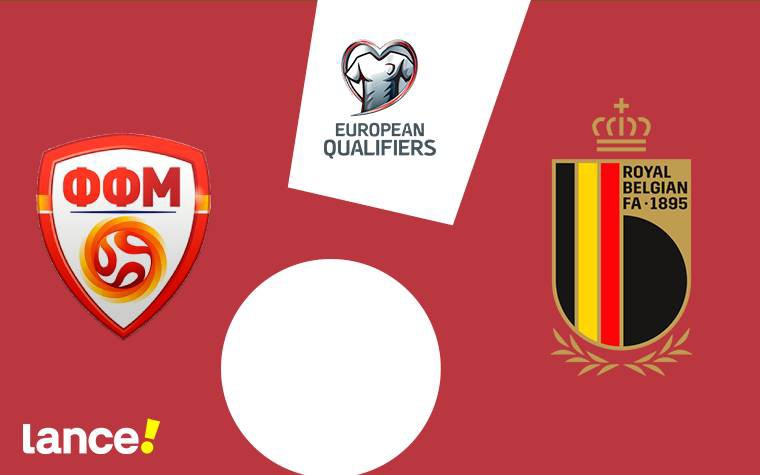 Macedônia do Norte x Bélgica - 3ª rodada - Grupo J das Eliminatórias Europeias (Foto: Arte/Lance!)