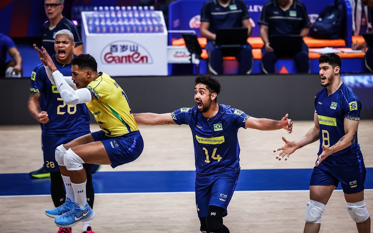 Brasil x Cuba, pela VNL masculina, no Maracanãzinho (Foto: VNL)