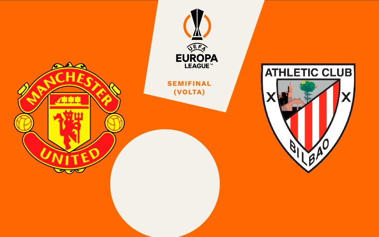 Manchester United x Athletic Bilbao pela Liga Europa (Foto: Arte/Lance!)