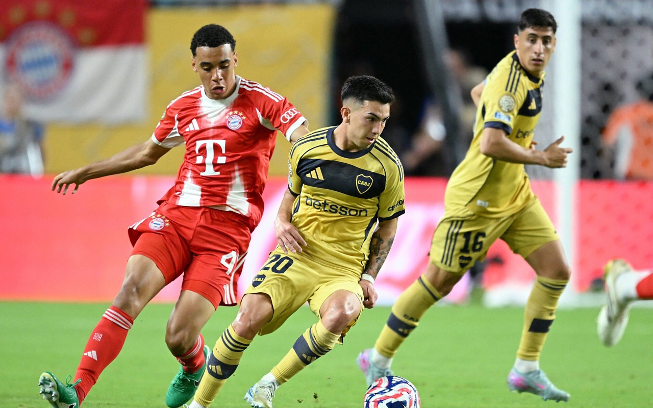 Bayern venceu o Boca Juniors em duelo no Hard Rock Stadium, em Miami, pelo Mundial. (Foto: CHANDAN KHANNA / AFP)
