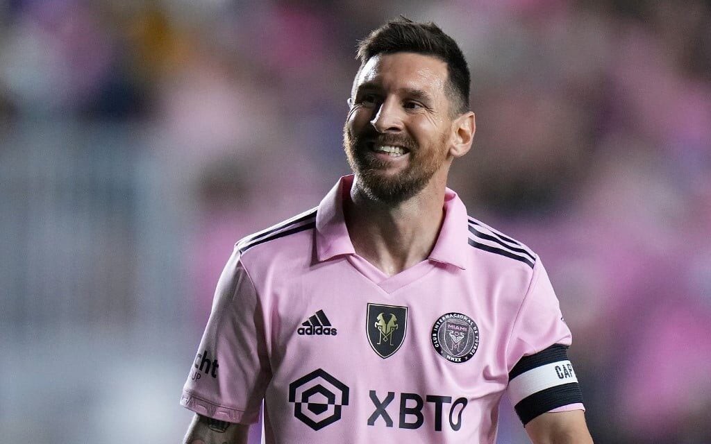 Lionel Messi em ação pelo Inter Miami, dos Estados Unidos (Foto: Rich Storry/AFP)