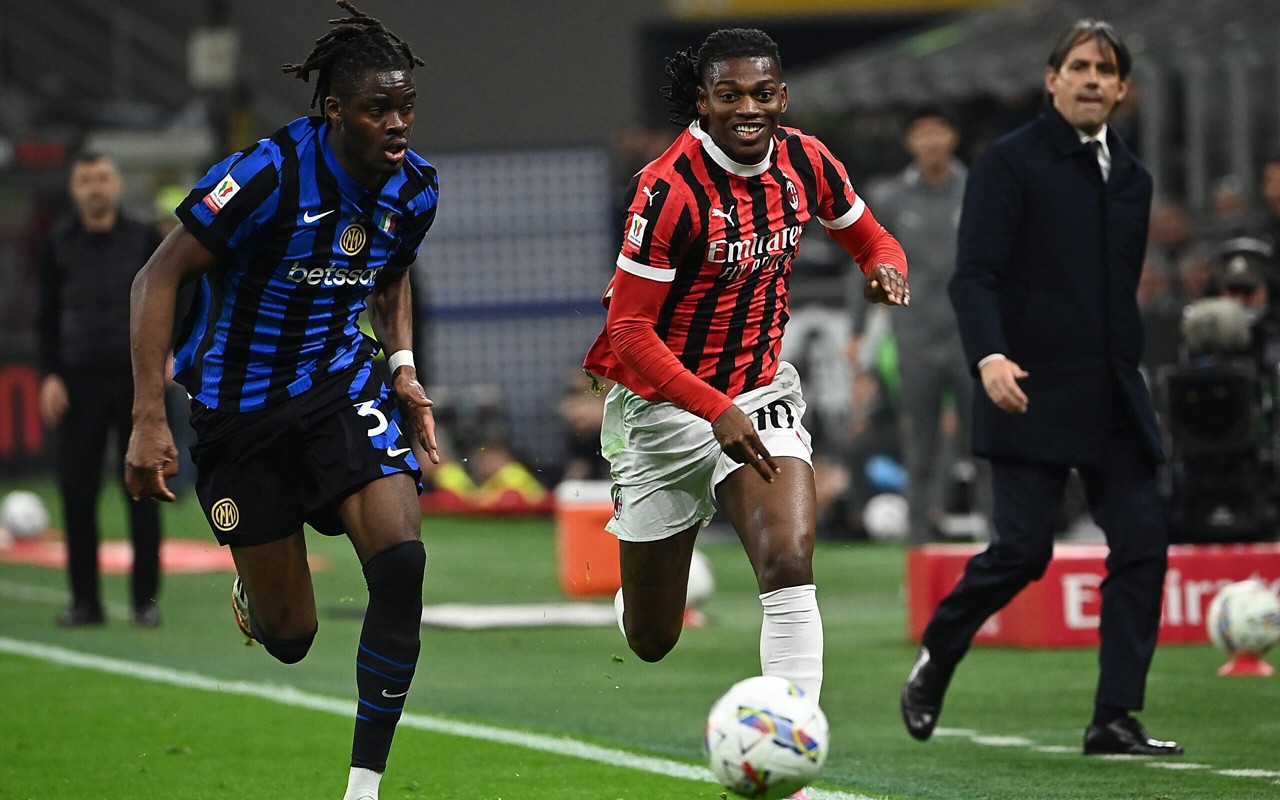 Inter de Milão e Milan terminaram empatados pela Copa da Itália (Photo by Isabella BONOTTO / AFP)