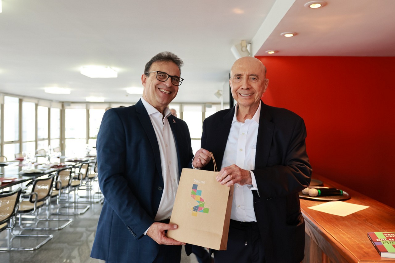 Gabriel Viégas, presidente do BDMG, e o ex-ministro Henrique Meirelles