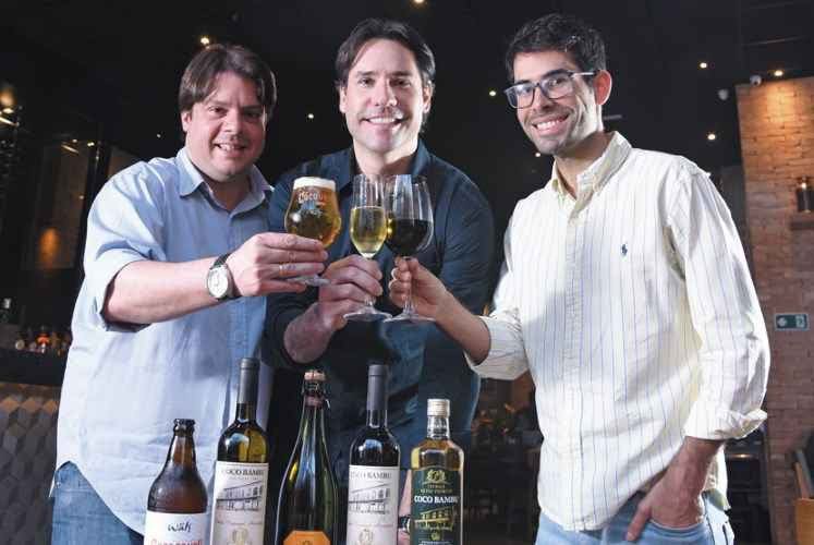 Os sócios-investidores do Coco Bambu, Fernando Costa, Ricardo Caixeta, Elias Bacha
