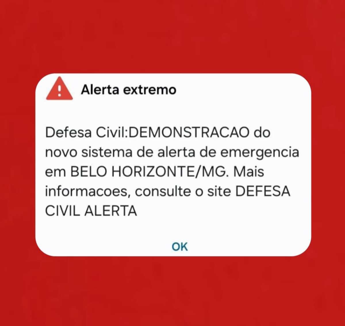 Alerta sonoro aparece na tela do celular com avisos sobre as condições meteorológicas