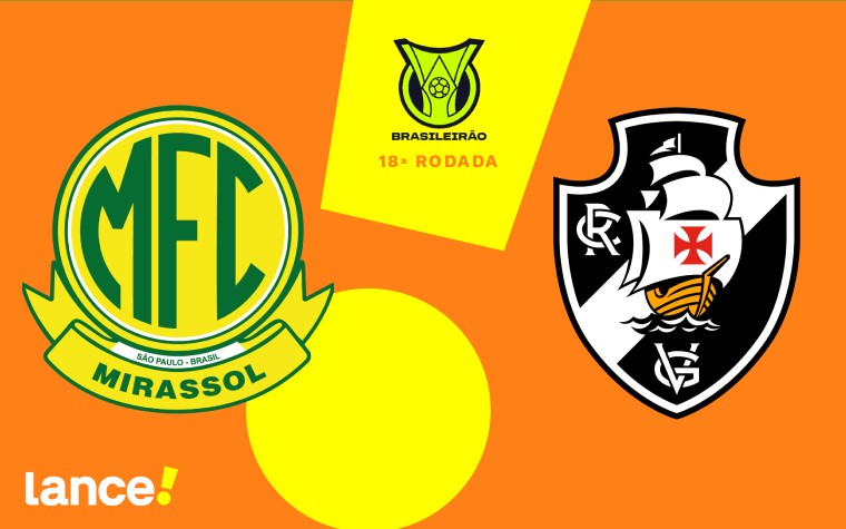 Mirassol e Vasco se enfrentam no Brasileirão (Foto: Arte/Lance!)