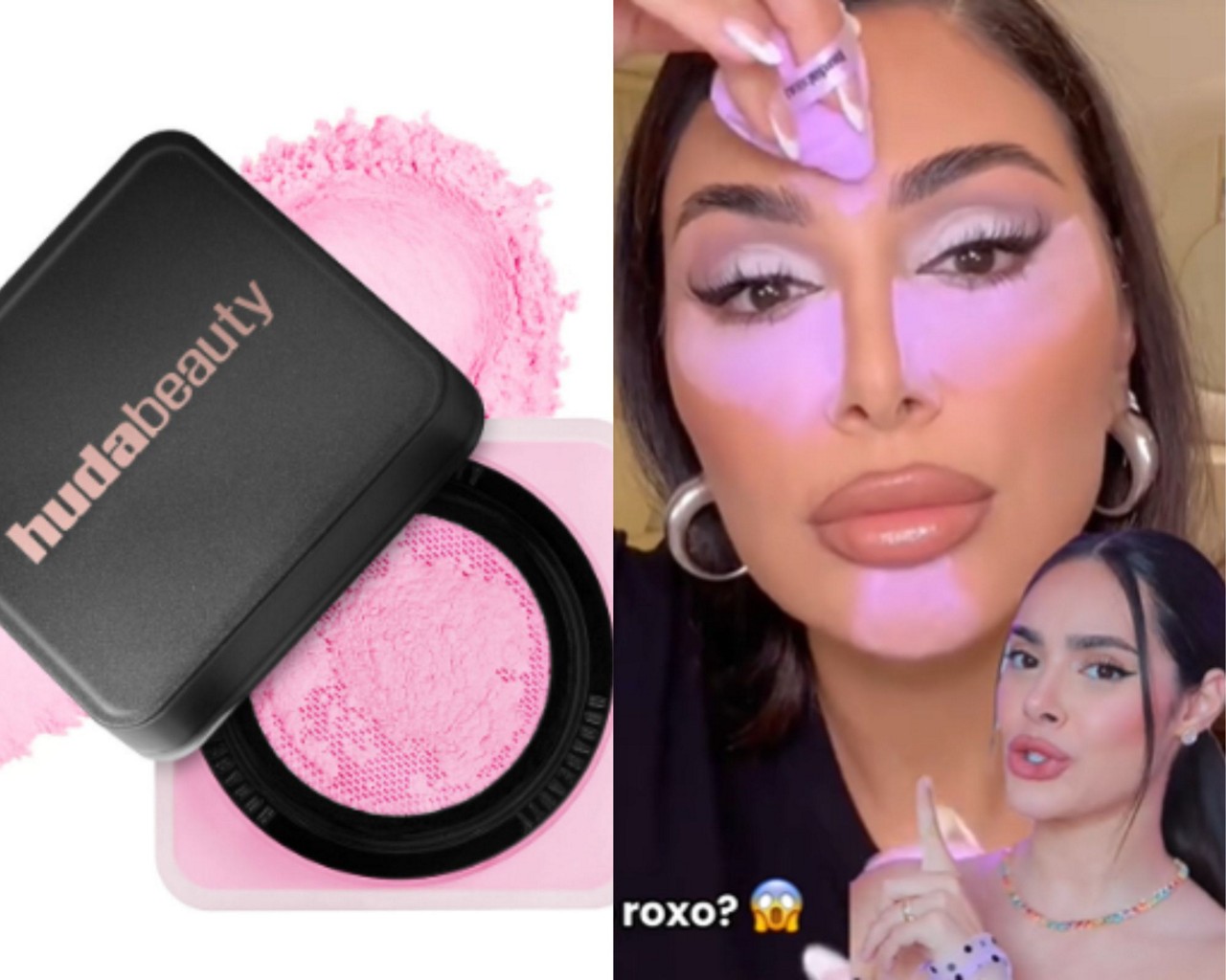 Pó lilás da Huda Beauty vira tendência nas redes sociais