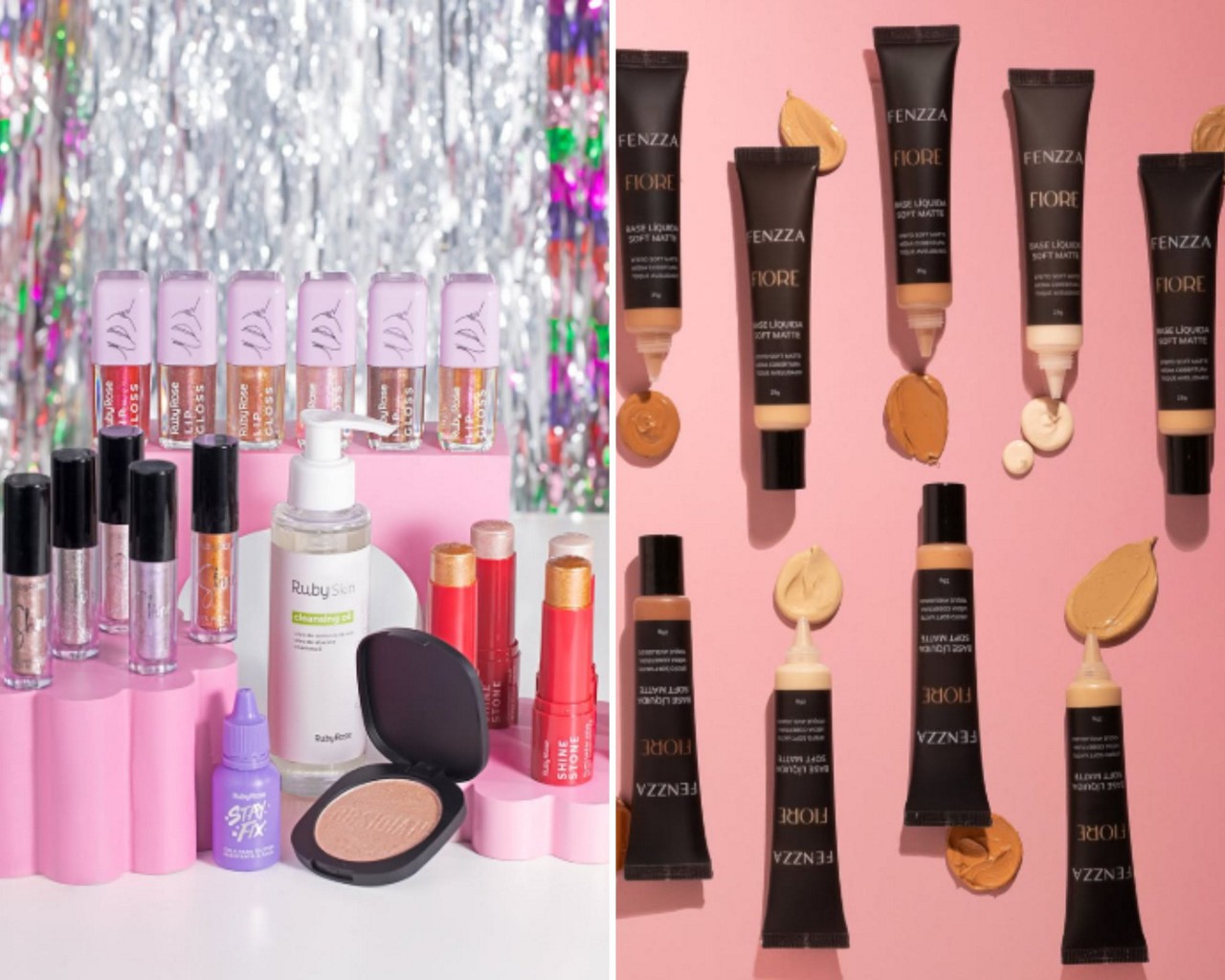 Maquiagens baratinhas das marcas Ruby Rose e Fenzza fazem sucesso entre as consumidoras
