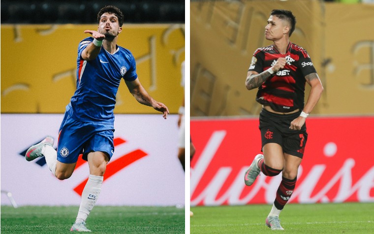 Pedro Neto e Luiz Araújo foram destaques de Chelsea e Flamengo, respectivamente, na primeira rodada do Grupo D (Fotos: Divulgação / Chelsea e Gilvan de Souza / Flamengo)