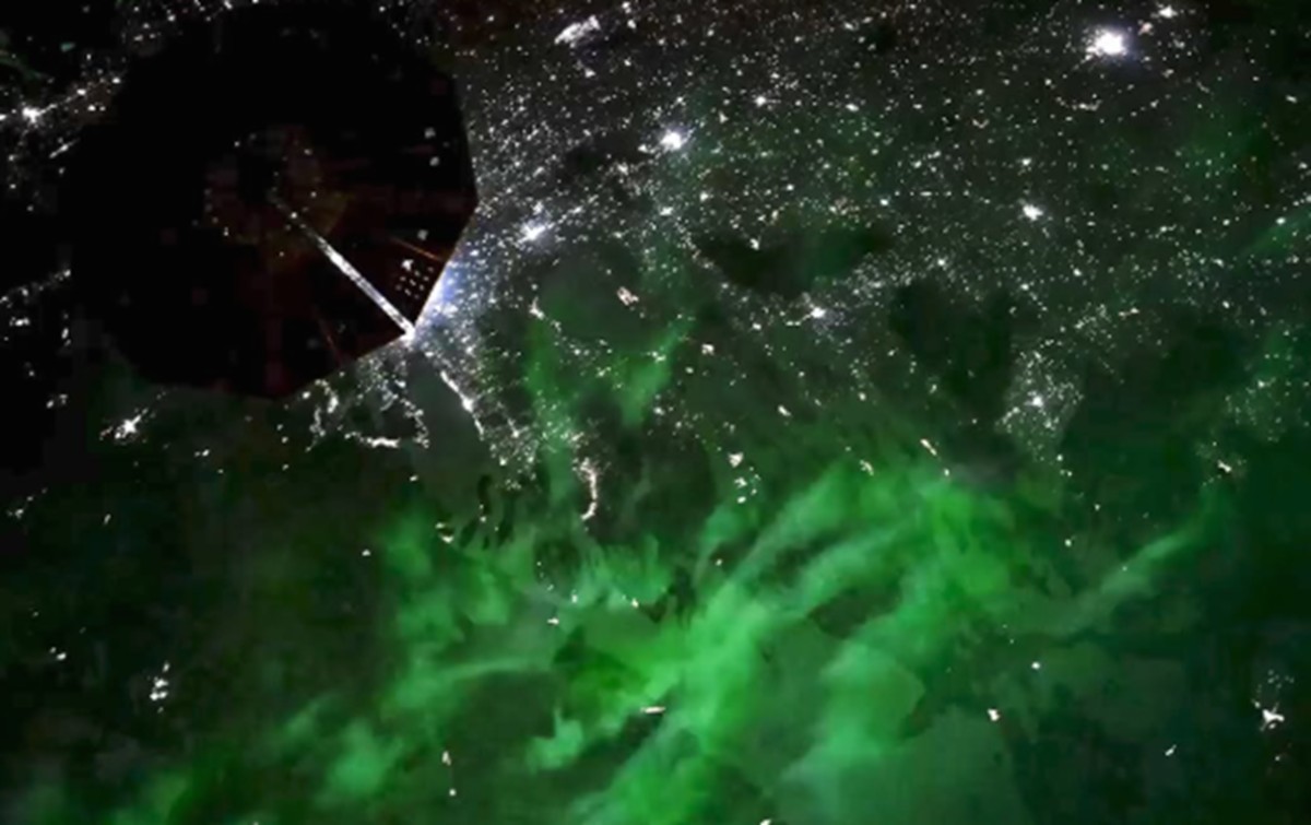 Aurora "intensamente verde" foi registrada em vídeo por astronauta