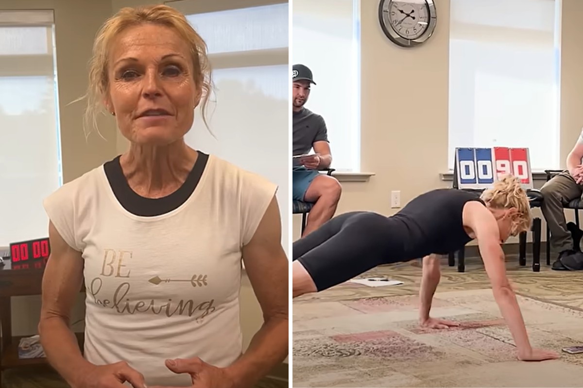 Aos 59 anos, DonnaJean Wilde quebrou o recorde ao fazer 1.575 flexões em uma hora