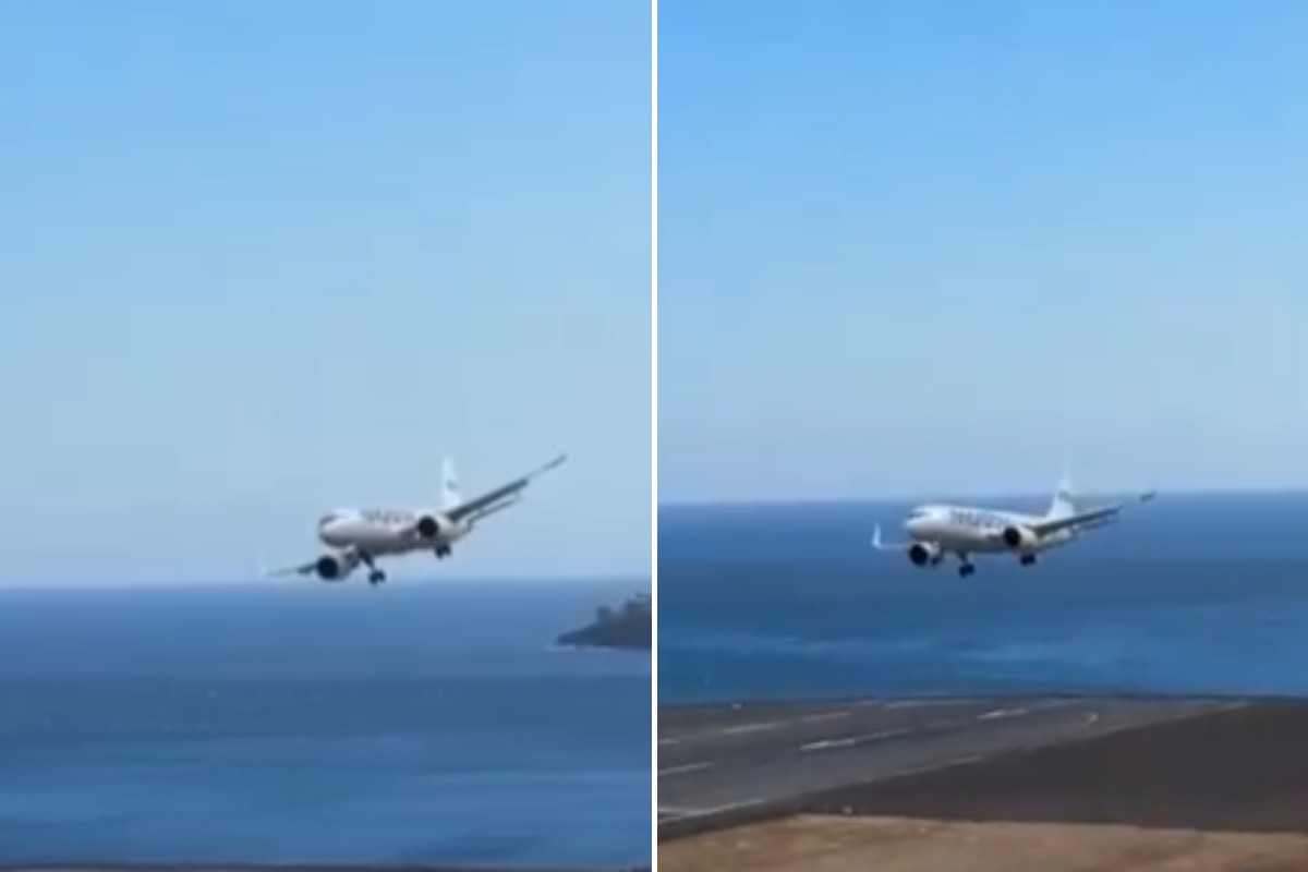 Vídeo mostra momento em que avião se aproxima de forma instável da pista 