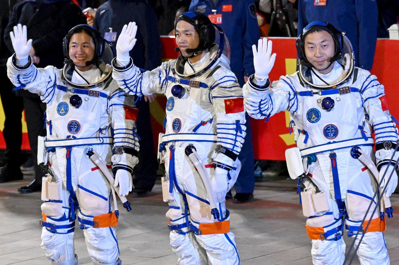 Astronautas chineses que partiram em missão espacial