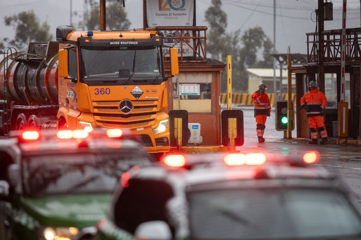 Mina El Teniente, uma mina de cobre da Codelco na comuna de Machali, perto de Rancagua, região de O'Higgins, Chile