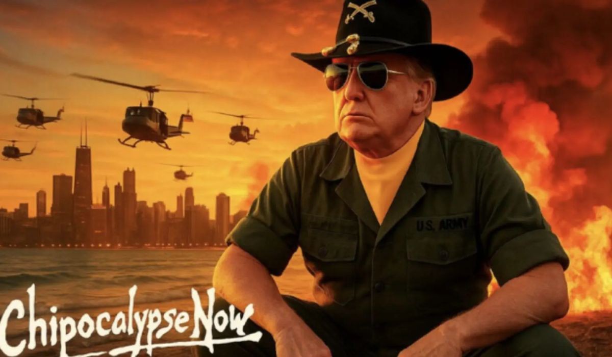 Trump publicou uma montagem inspirada no clássico Apocalypse Now (1979)