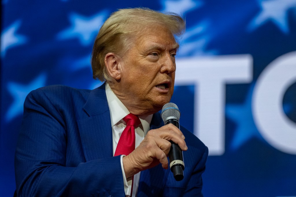 Donald Trump durante evento na Pensilvânia