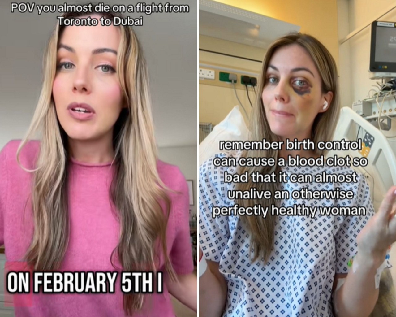 Influencer viraliza em Tik Tok após quase morrer em voo por ficar horas sentada