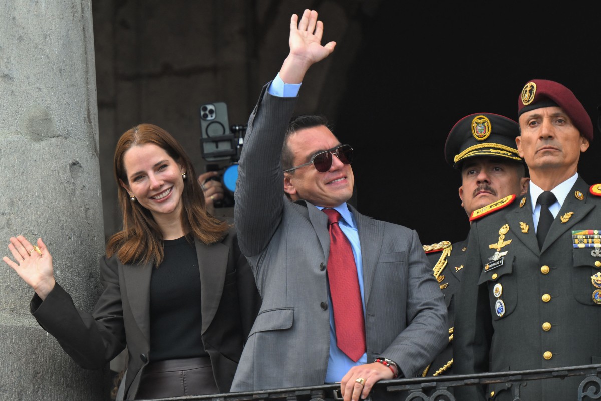 Daniel Noboa comemora vitória nas eleições presidenciais de abril no Equador