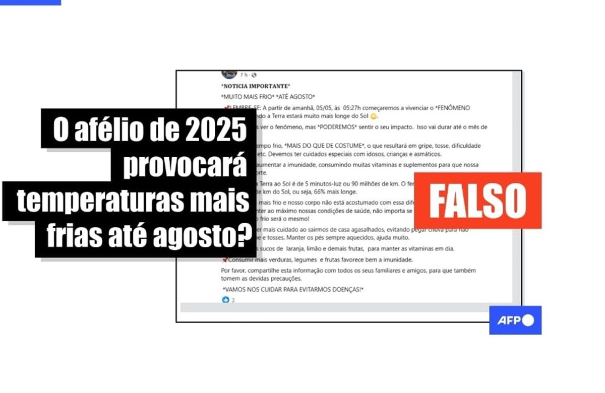 Fake sobre Afélio circula em rendes sociais 