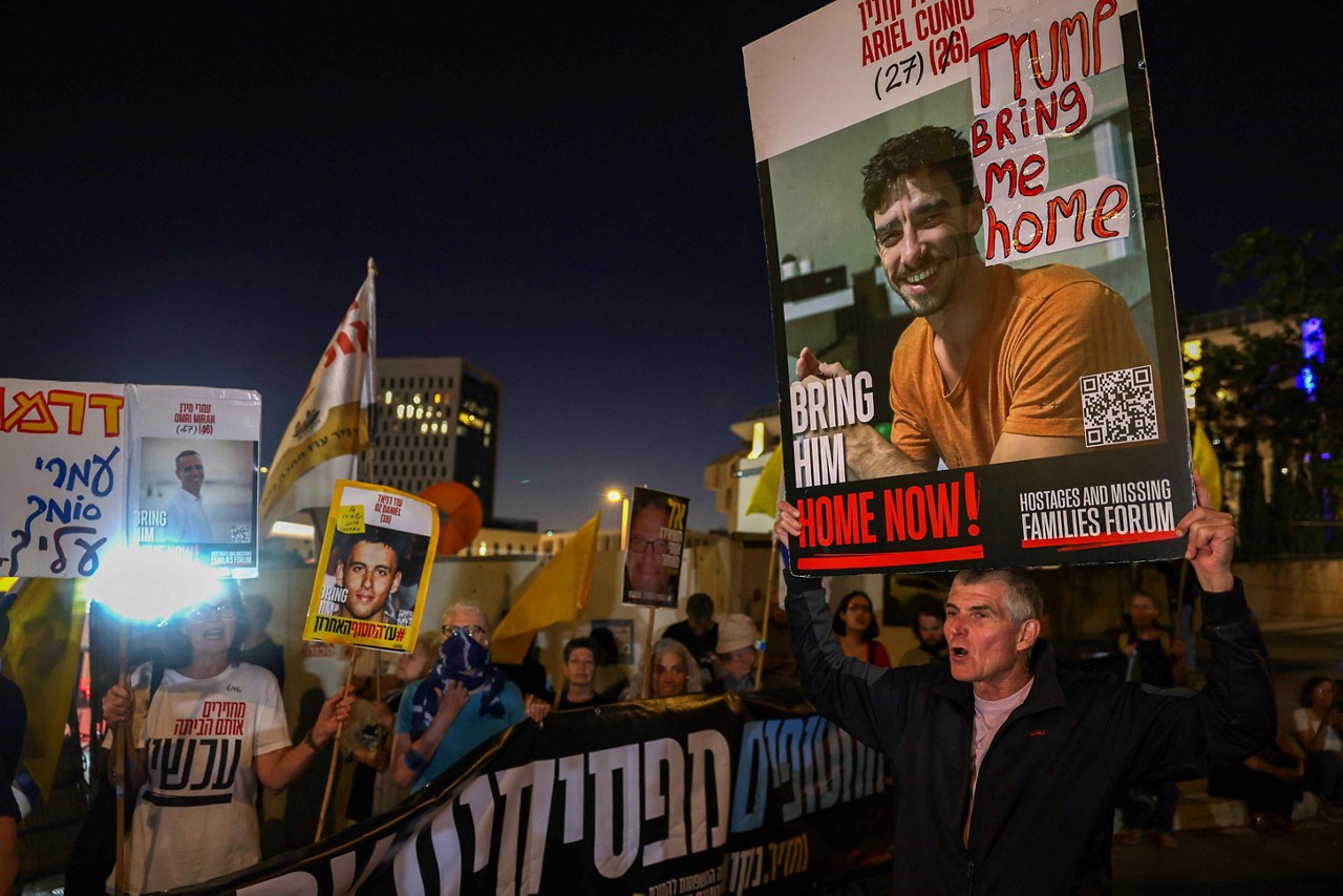 Protesto pede libertação de reféns em Gaza
