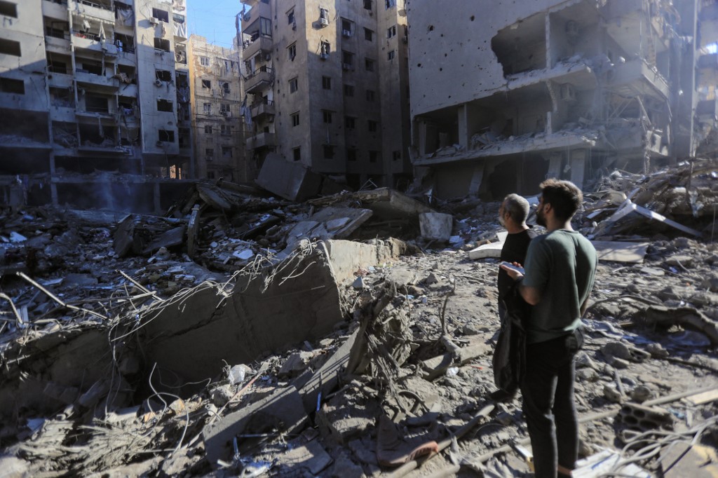 Área do Líbano após ataque de Israel