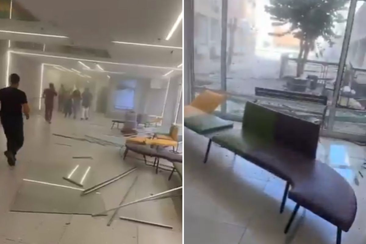 Vídeo mostra momento de ataque em hospital de Israel é atacado por míssel do Irã