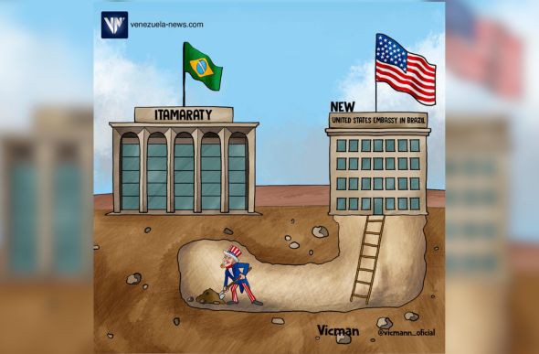 Charge publicada nas redes sociais da Agência Venezuela News