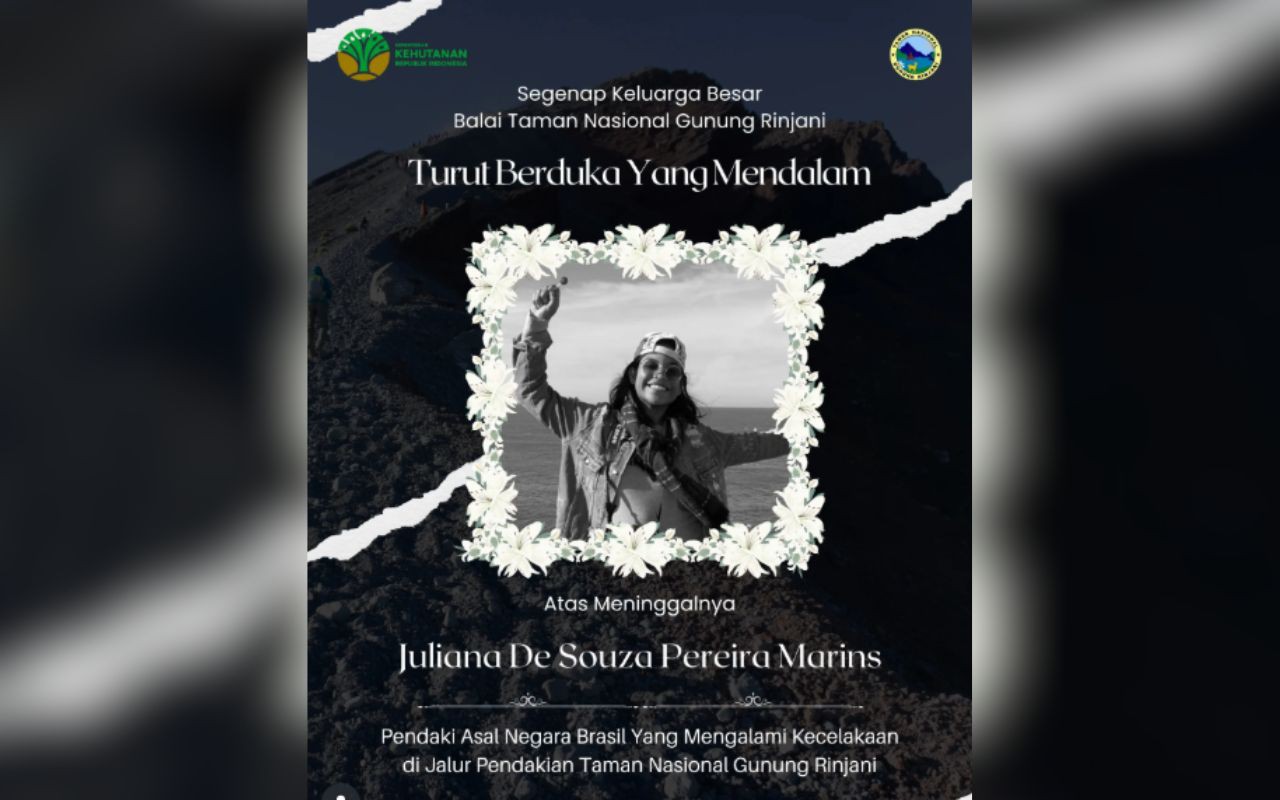 Parque Nacional do Monte Rinjani publica nota sobre morte de Juliana Marins