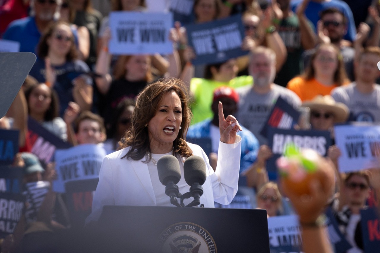 Kamala Harris, vice-presidente dos EUA e candidata à Presidência pelo Partido Democrata  