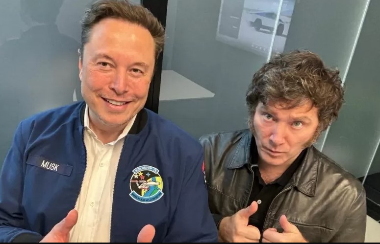 O dono do X e da Tesla, e o presidente da Argentina, Javier Milei