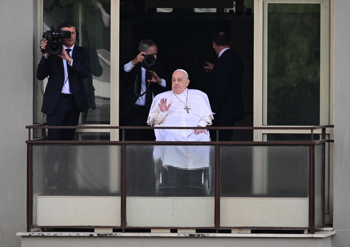 Papa Francisco, durante internação no Hospital Gemelli, em Roma, neste ano