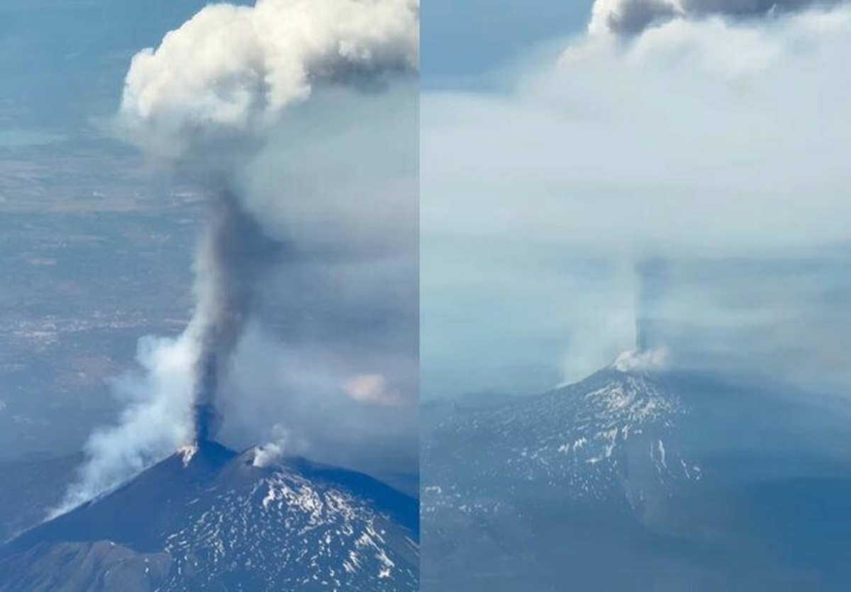 Vulcão Etna, que fica entre as províncias de Messina e Catânia, é o mais alto da Europa