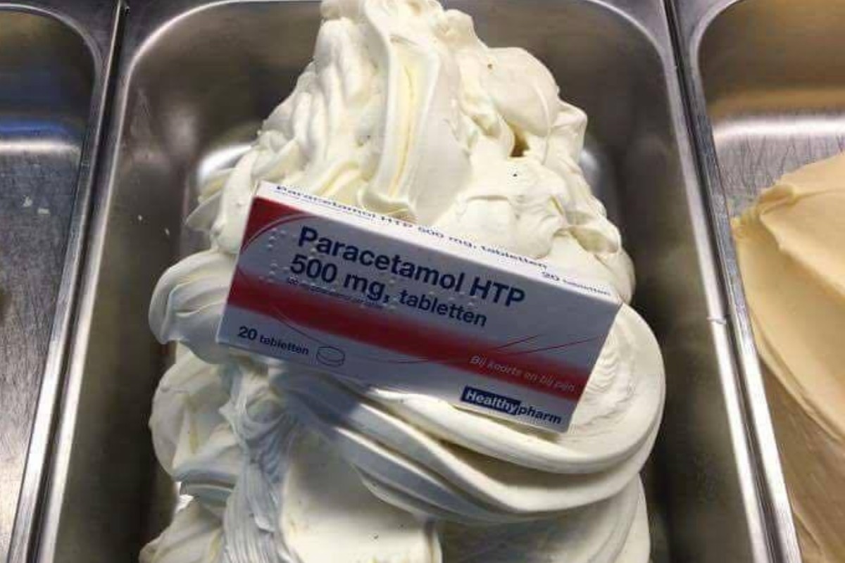Foto de sorvete de paracetamol na vitrine voltou a viralizar