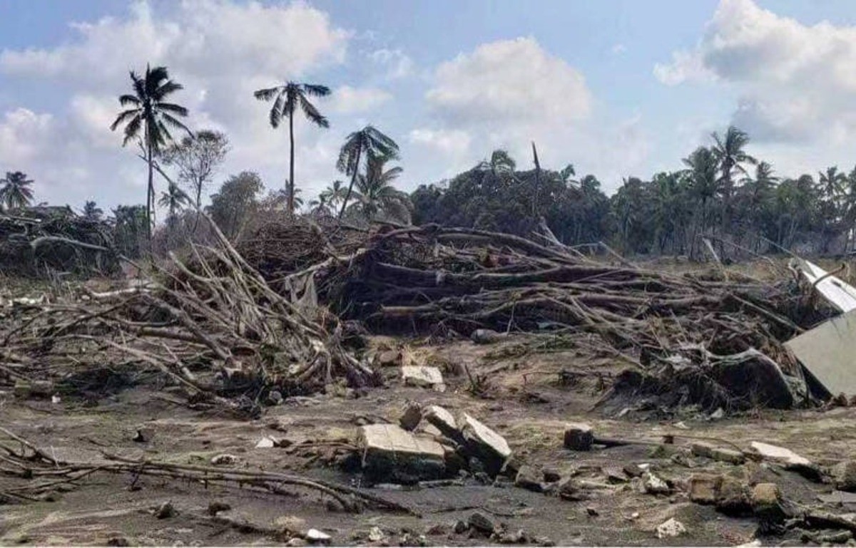 Tsunami atingiu os arredores de Nukualofa em 2022
