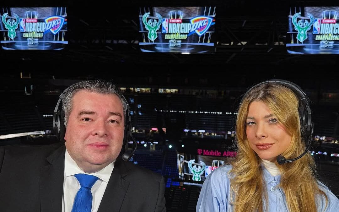 Romulo Mendonça e Alana Ambrosio durante a Copa da NBA (Foto: Reprodução / Instagram)