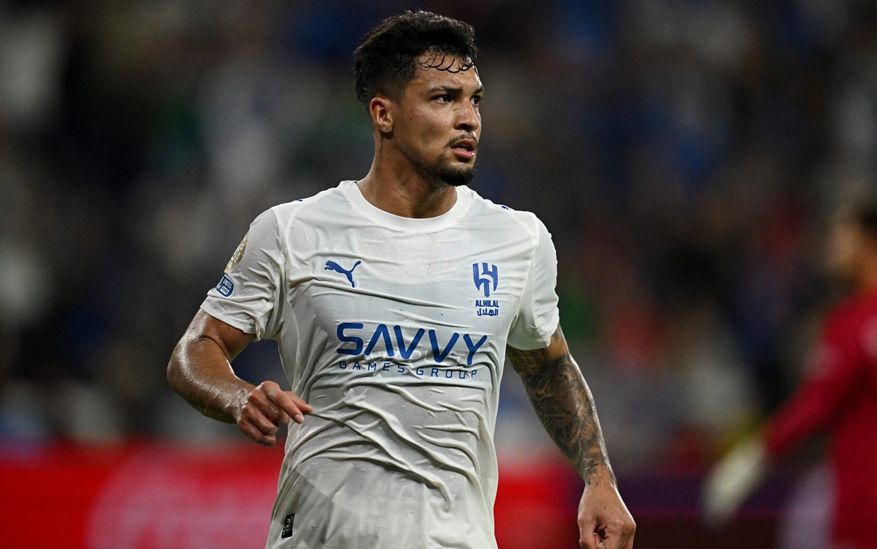 Marcos Leonardo em ação em Al-Hilal x Pachuca (Foto: Federico Parra/ AFP)