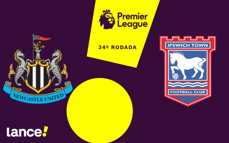 Newcastle x Ipswich Town pela 34ª rodada da Premier League (Foto: Arte/Lance!)