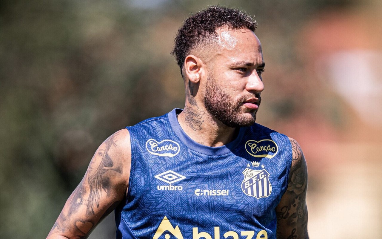Neymar em treino do Santos (Foto: Raul Baretta/ Santos FC)