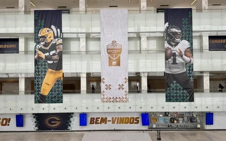 Neo Química Arena arrumada para o jogo da NFL em 2025 (Foto: Vinícius Alves/ Agência Corinthians)