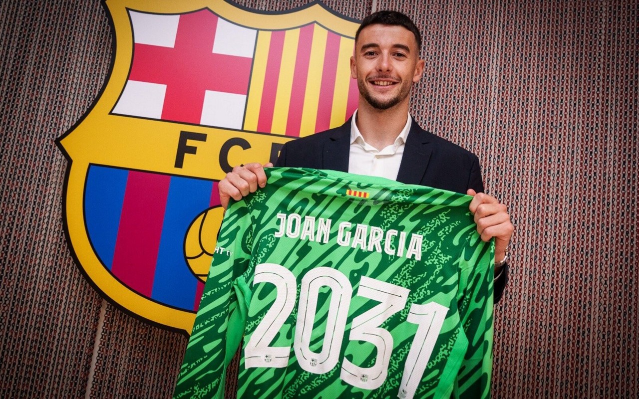 Joan García assinou com o Barcelona até 2031 (Foto: Reprodução/X)