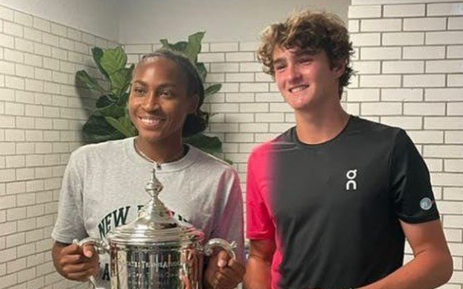 Gauff e João Fonseca no US Open de 2023 (Reprodução)