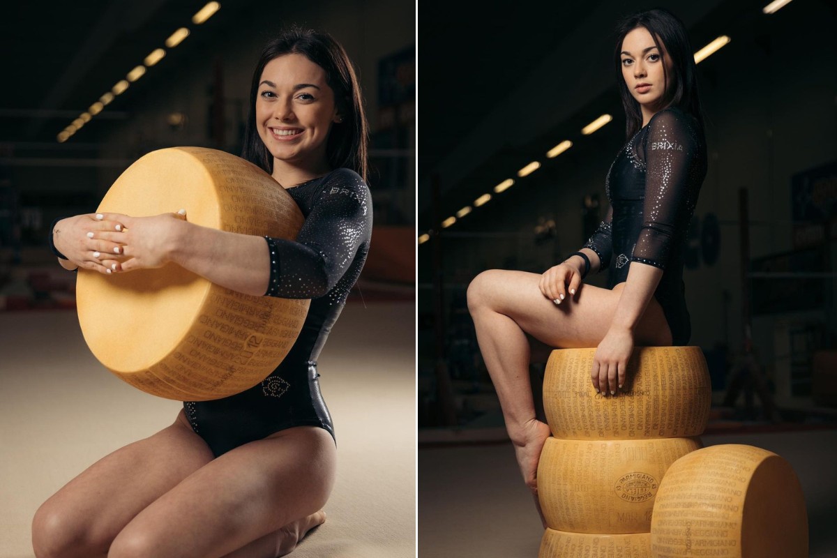Giorgia Villa foi medalhista de prata com a equipe italiana na ginástica artística