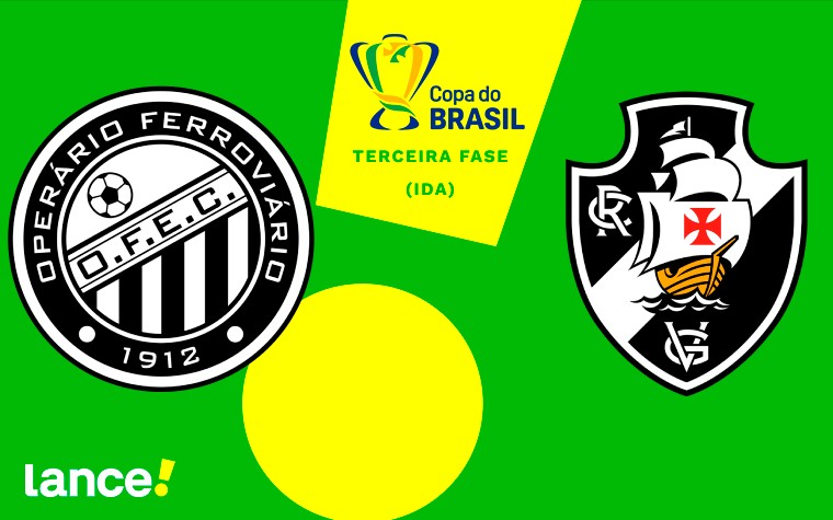 Operário e Vasco se enfrentam na Copa do Brasil (Foto: Arte/Lance!)