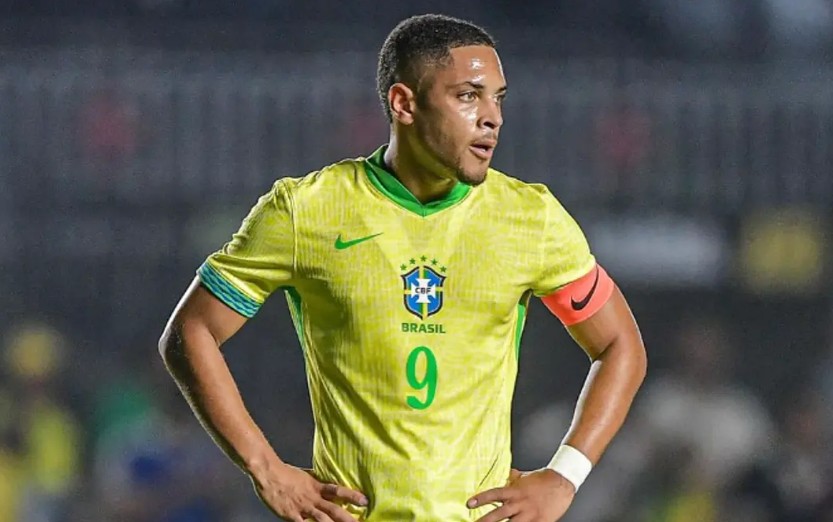 Vitor Roque em ação pela seleção brasileira sub-20 Foto: CBF/Divulgação