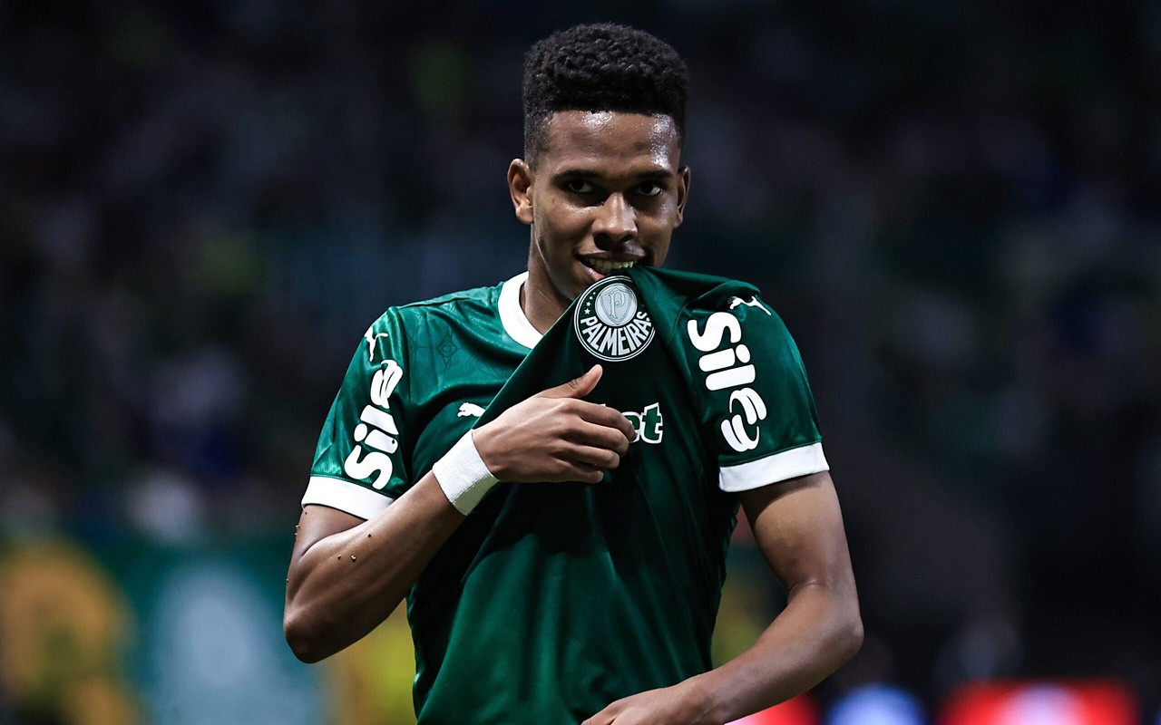 Estêvão, atacante do Palmeiras (Foto: Fabio Giannelli/AGIF