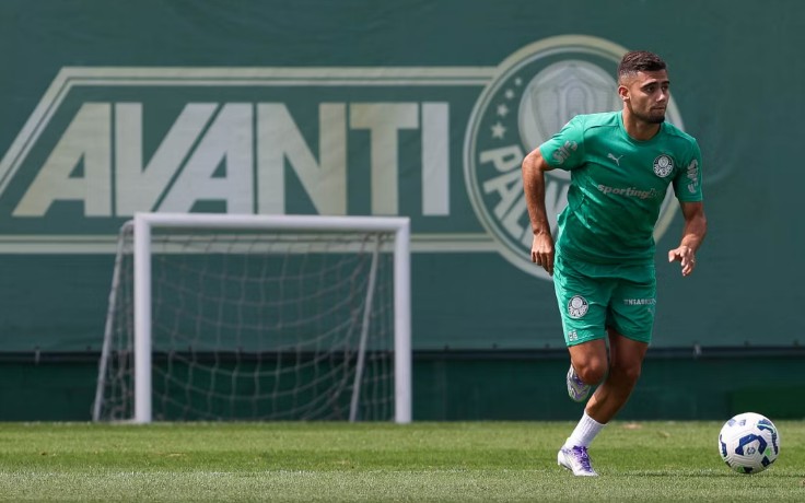 Andreas Pereira durante treino do Palmeiras na Academia (Foto: Cesar Greco/Palmeiras/by Canon)
