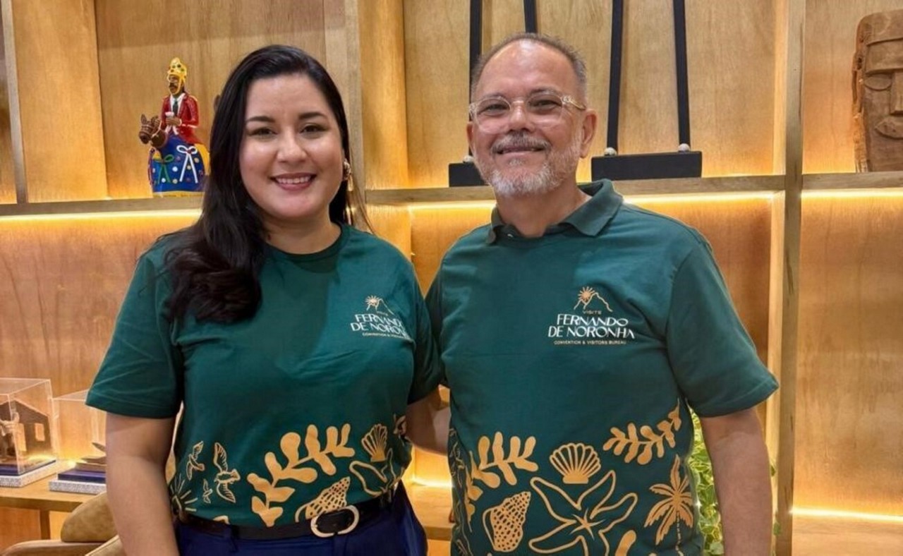 Débora Linhares, diretora executiva do Visite Noronha, e Hayrton Almeida, presidente do Visite Noronha