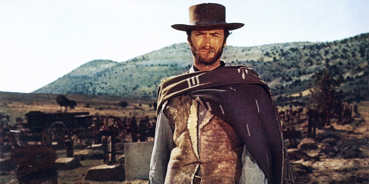 No mesmo festival, "Faroeste Espaguete", estrelando "Três Homens em Conflito", o homem, o mito, a lenda viva, Clint Eastwood
